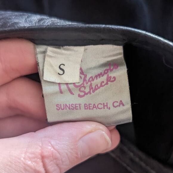 Chamois Shack Vintage Black Genuine Leather & Suede Open Back Dress, Size Small - Picture 6 of 6